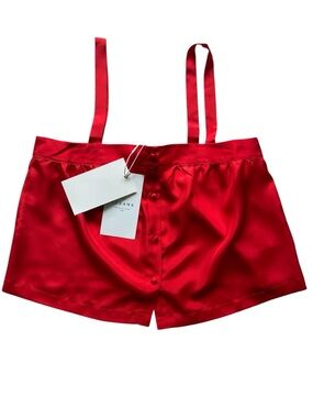Sézane NWT Women’s Kellina Red 100% Silk Button Camisole Top Size 34 (EU) NEW
